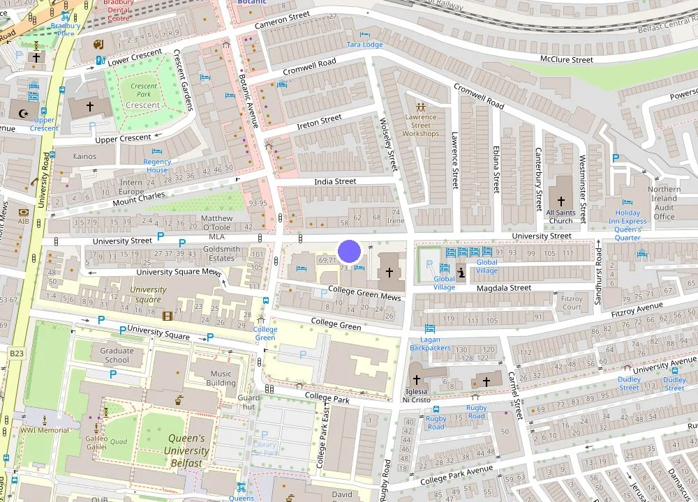Map: ibis Belfast Queens Quarter